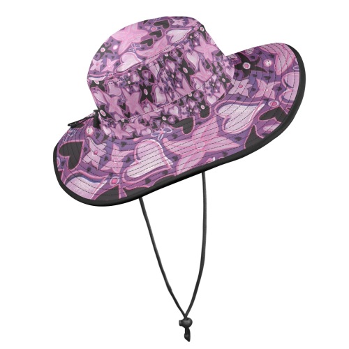 Magic Floral Pattern Wide Brim Bucket Hat