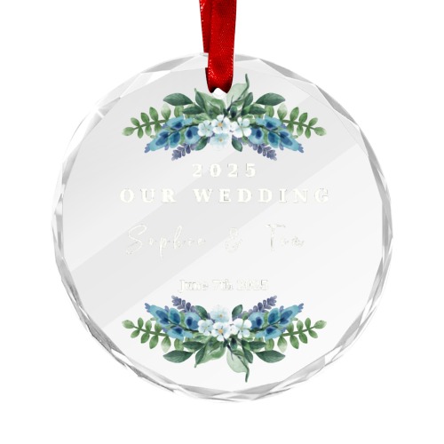 Silver 25th Anniversary Crystal Glass Ornament – Personalized Keepsake Gift for Couple or Parents