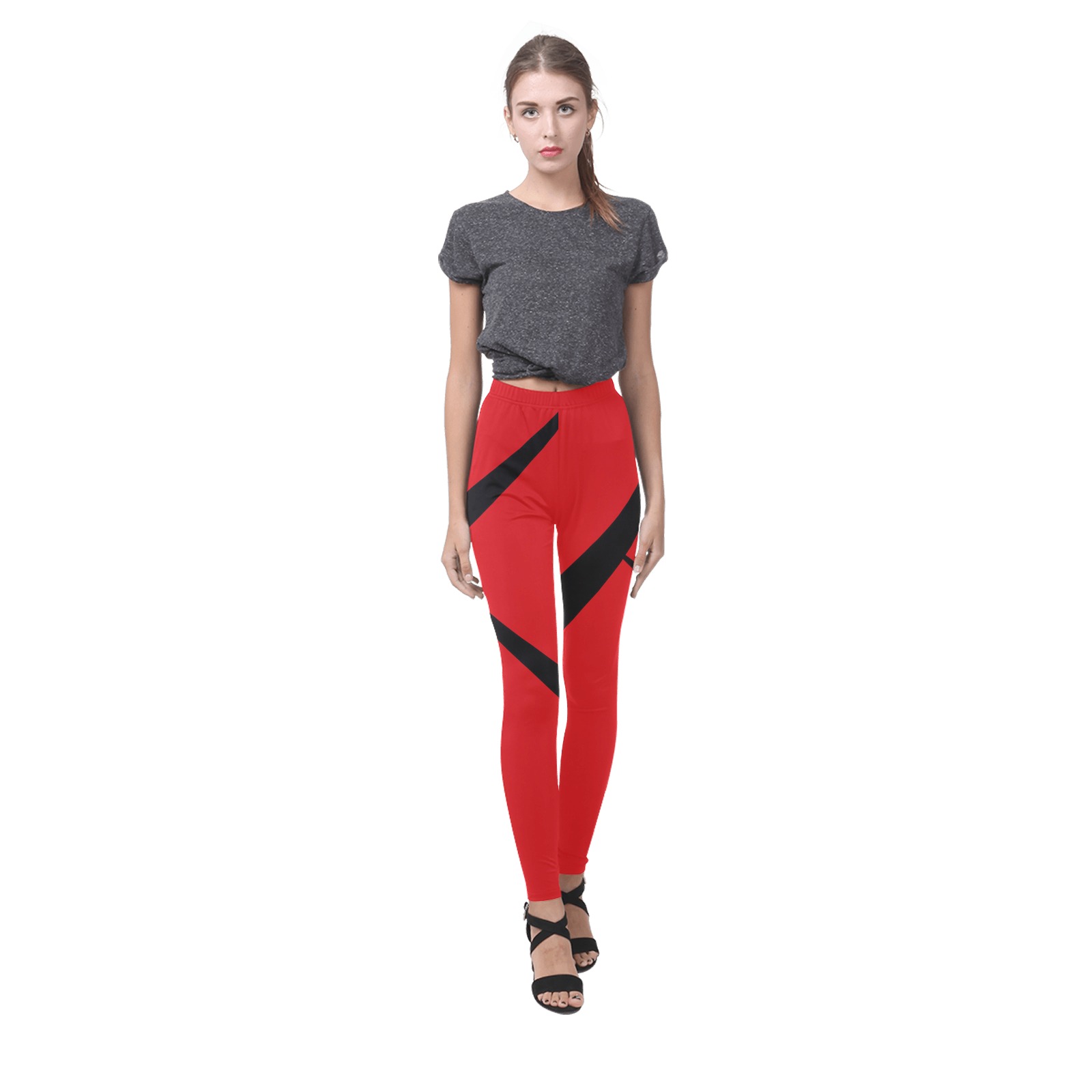 Sexy Red and Black Cassandra Women's Leggings (Model L01)