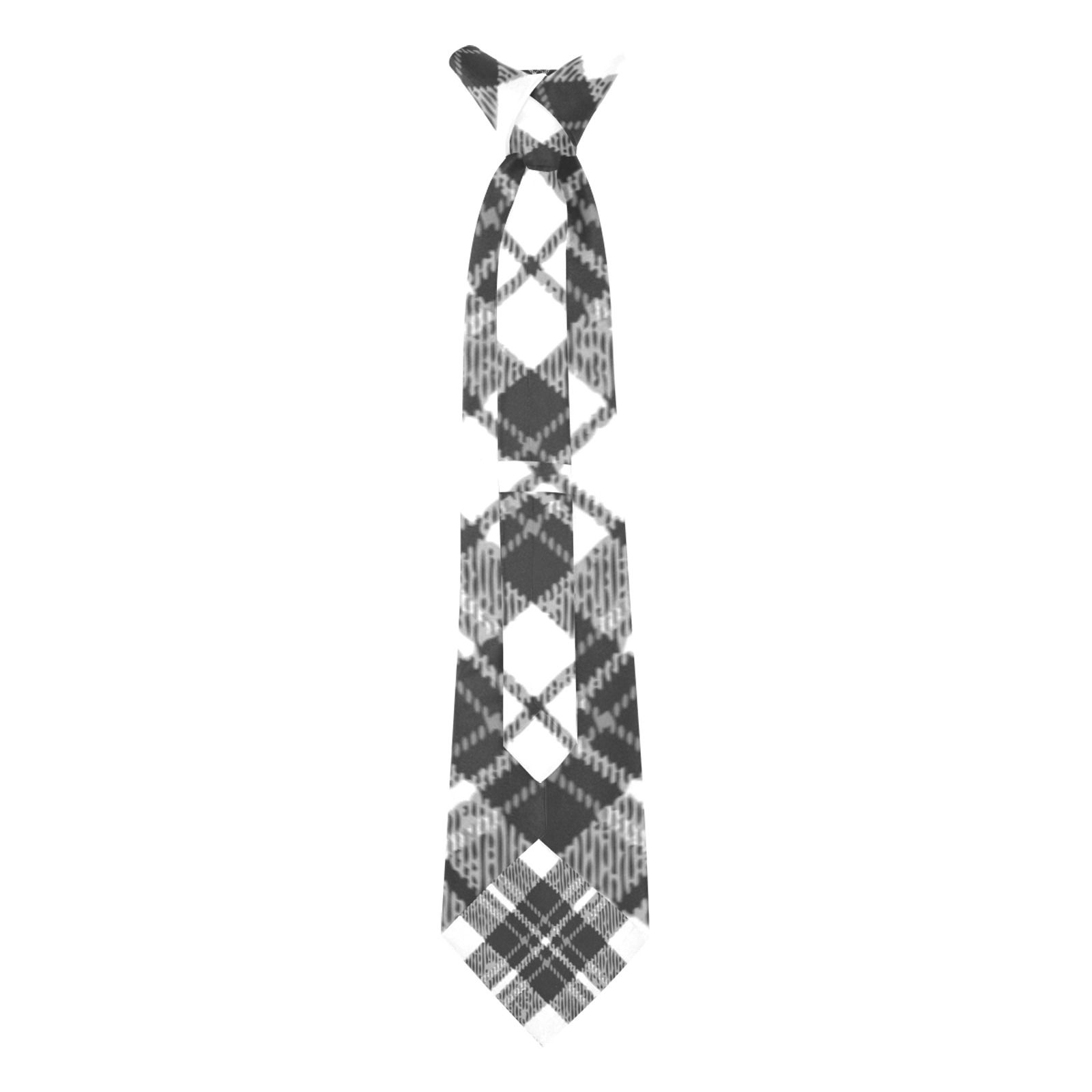 Tartan black white pattern holidays Christmas xmas elegant lines geometric cool fun classic elegance Custom Peekaboo Tie with Hidden Picture