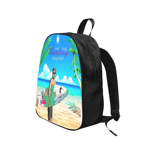 Live Life Surfing Enjoyment Collectable Fly Fabric School Backpack (Model 1682) (Medium)