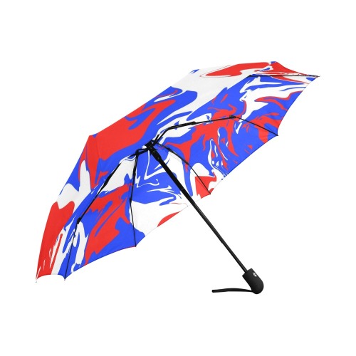 Red, White and Blue Swirls Auto-Foldable Umbrella (Model U04)