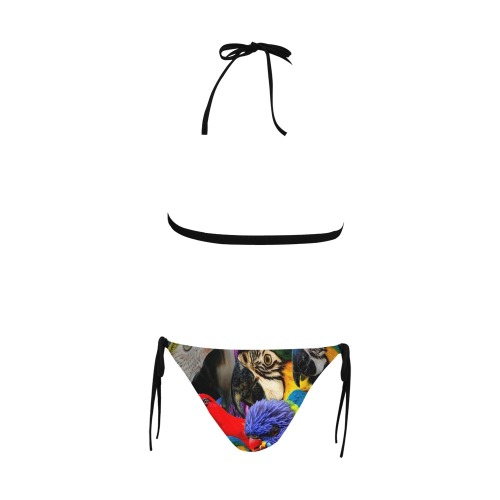 PARROTS Buckle Front Halter Bikini Swimsuit (Model S08)