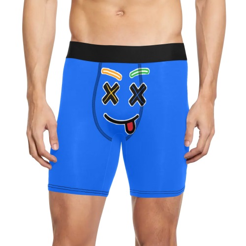 Blue X Face Men Underwear 1 Men's Long Leg Boxer Briefs (Model L67)