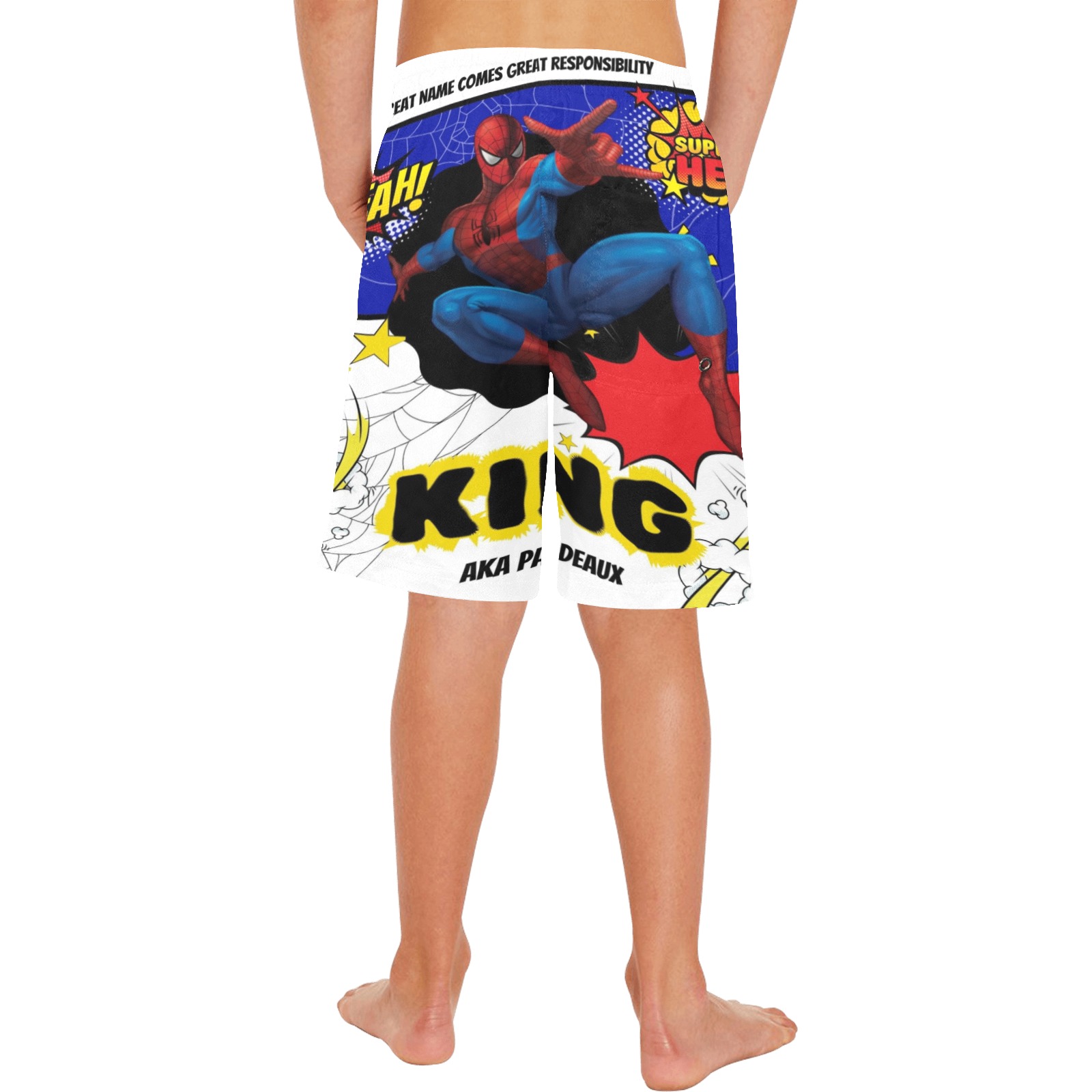 King Super Hero Trunk Boys' Casual Beach Shorts (Model L52)