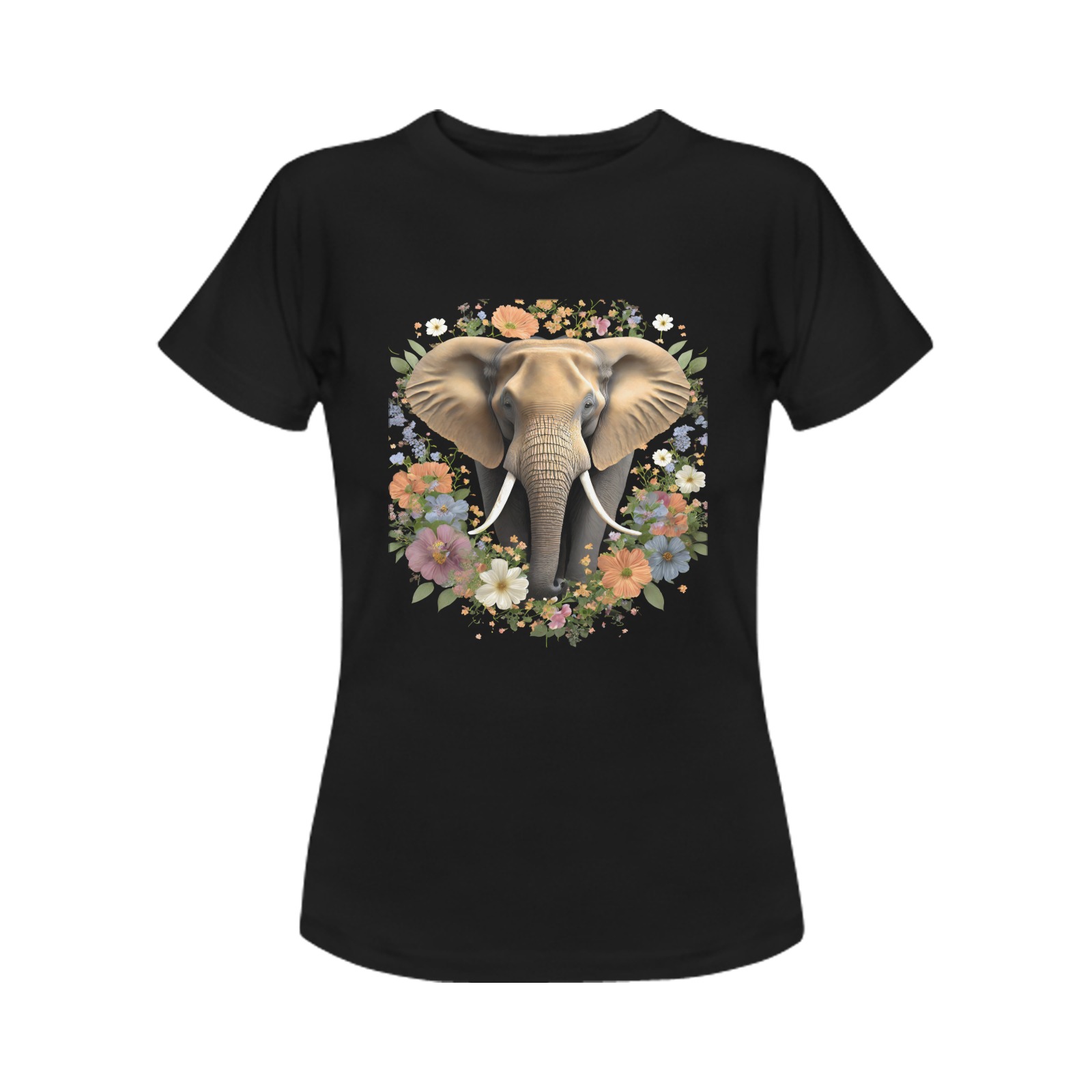 elephant against a black background Women's T-Shirt in USA Size (Front Printing Only)