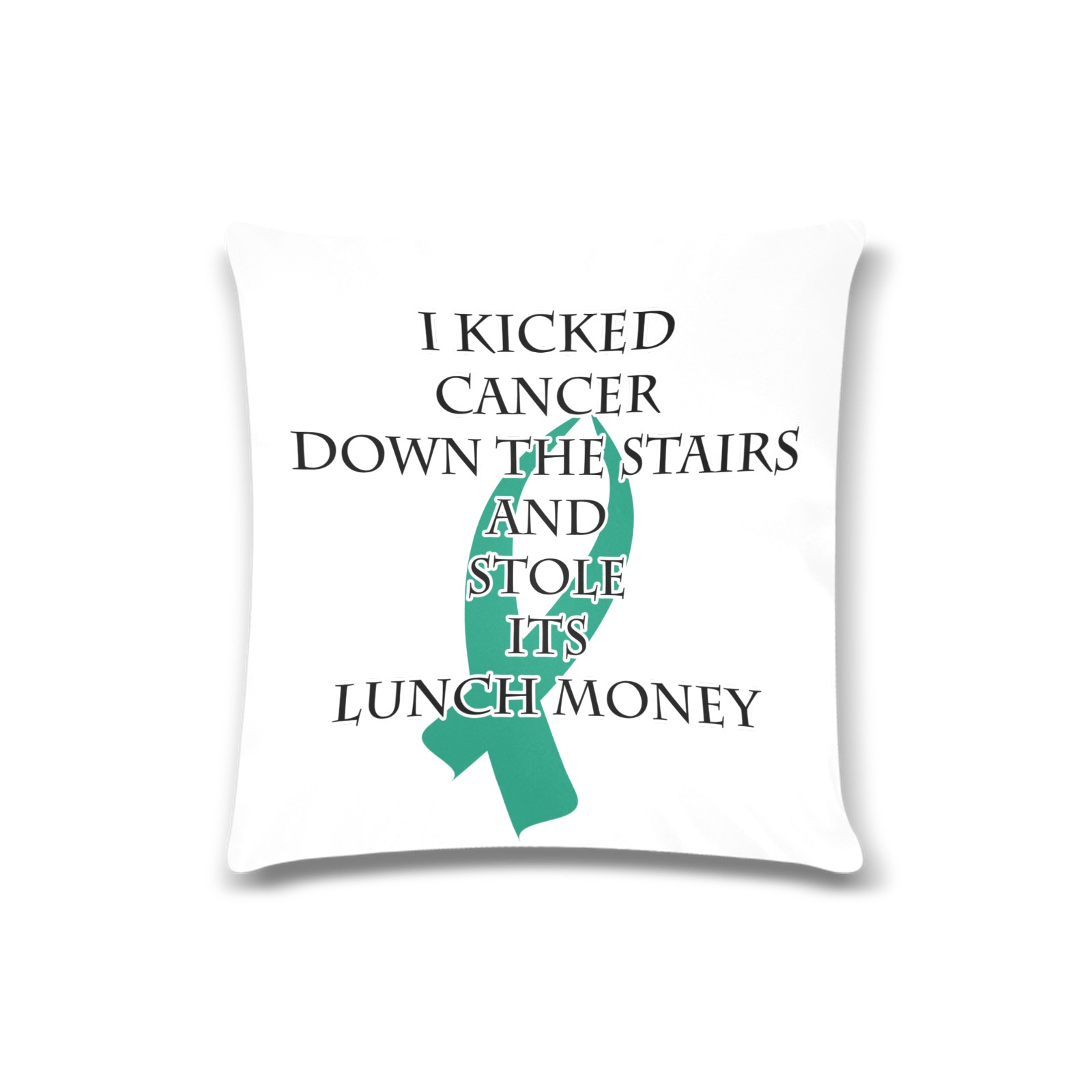 Cancer Bully (Teal Ribbon) Custom Zippered Pillow Case 16"x16"(Twin Sides)