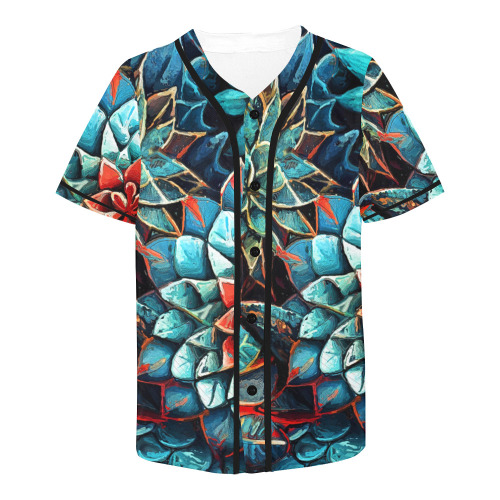 flowers botanic art (8) all over print tshirt All Over Print Baseball Jersey for Men (Model T50)