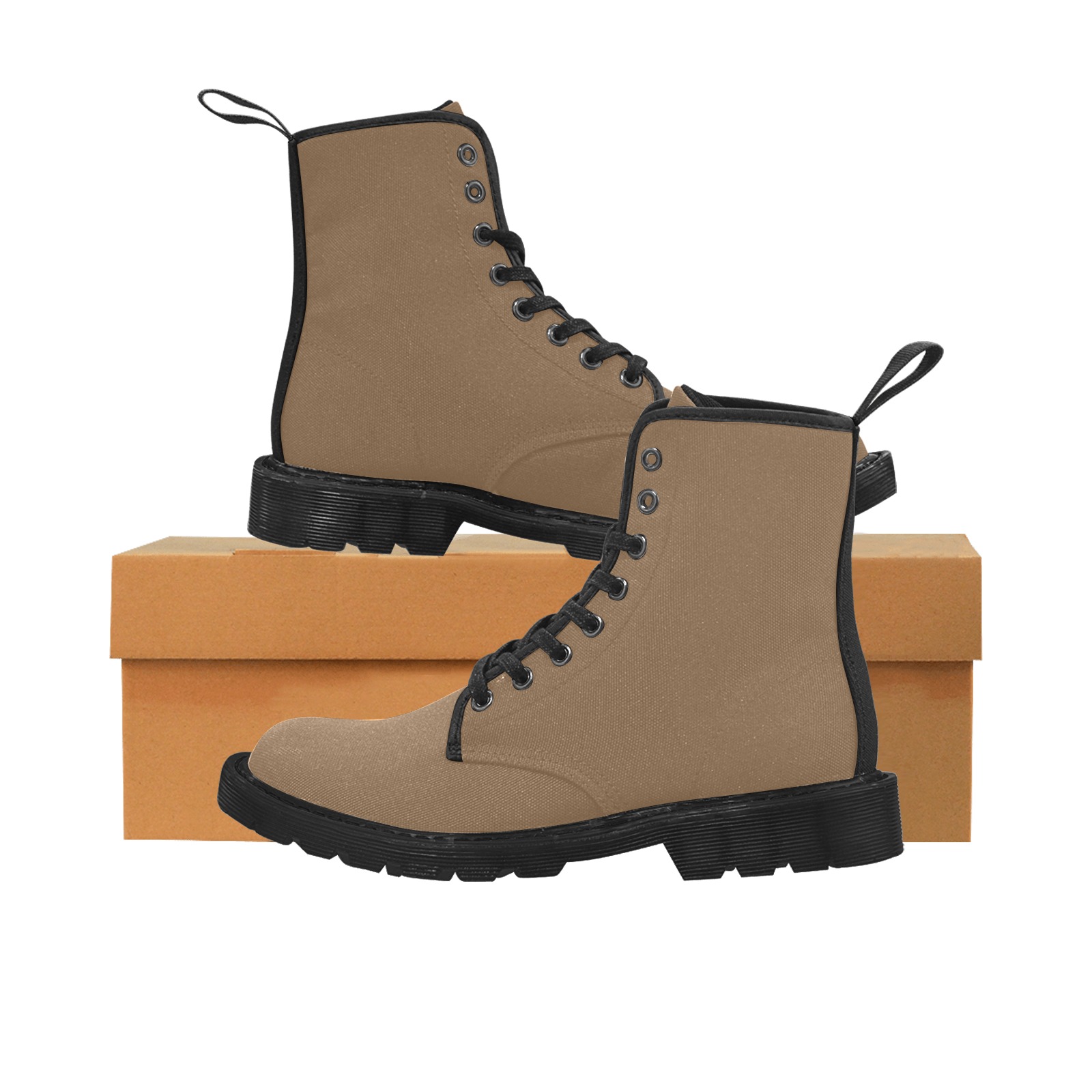 Brown Martin Boots for Women (Black) (Model 1203H)