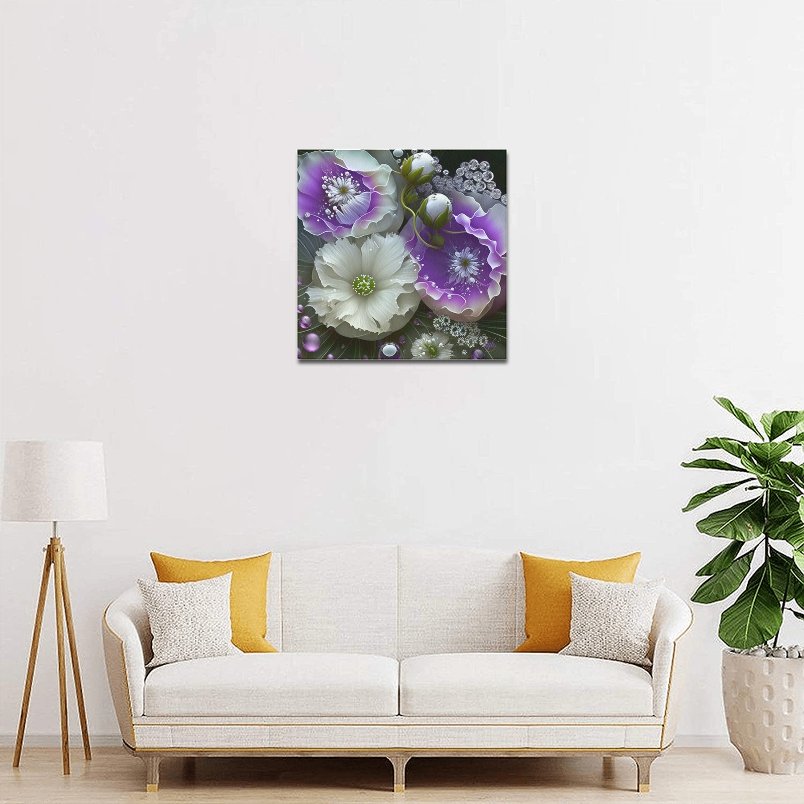 April Showers bring May Flowers Upgraded Canvas Print 16"x16"