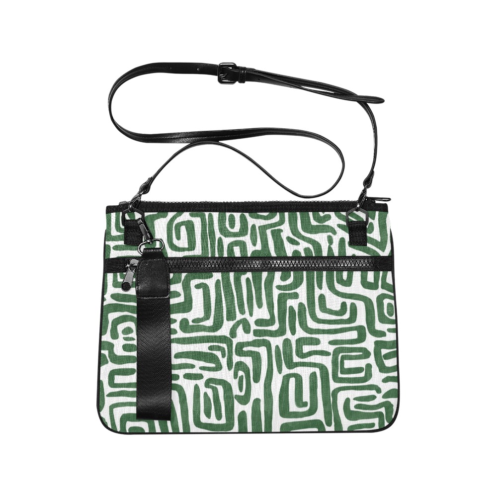 Green labyrinth mosaic_07 Slim Clutch Bag (Model 1668)