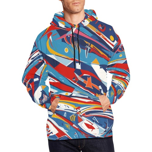Avant-garde abstract art of shapes and colors. All Over Print Hoodie for Men (USA Size) (Model H13)