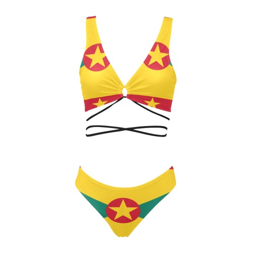 Grenada Flag Cross String Bikini Set (Model S29)