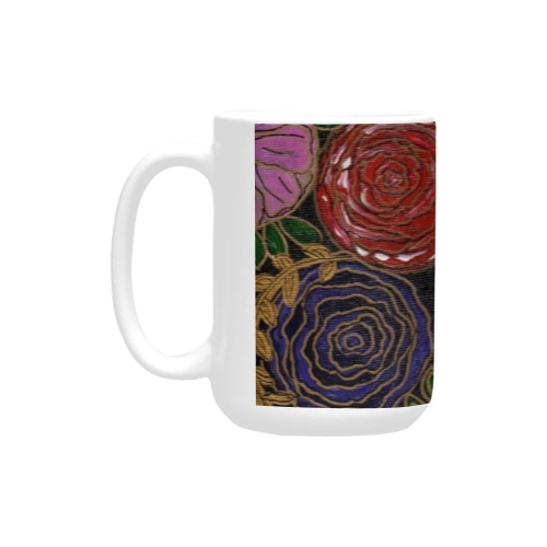 Floral Design Custom Ceramic Mug (15OZ)