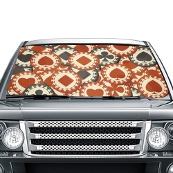 Poker Chips Car Sun Shade Umbrella 58"x29"