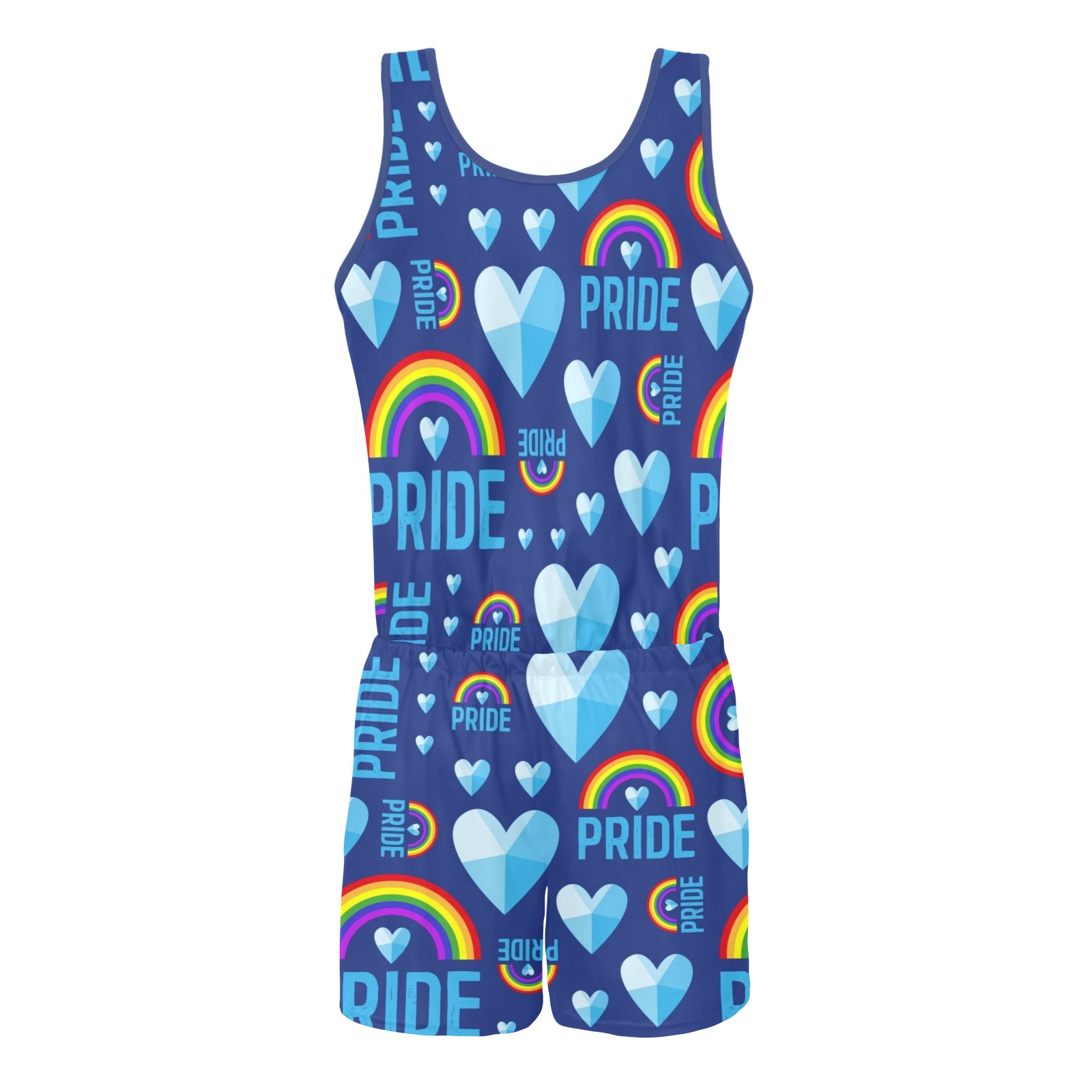 Gay Pride All Over Print Vest Short Jumpsuit