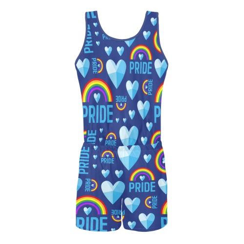 Gay Pride All Over Print Vest Short Jumpsuit