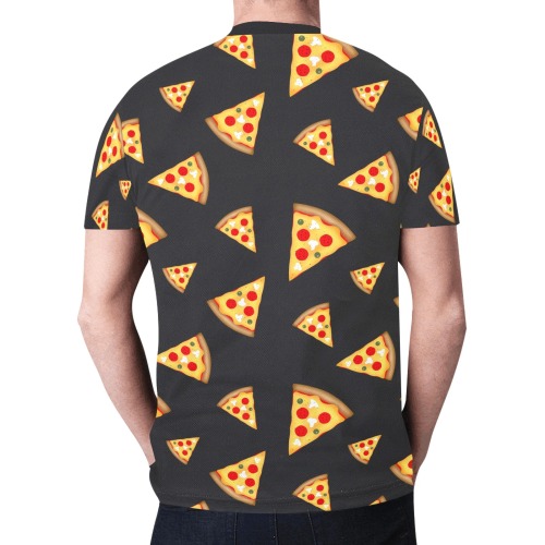 Cool and fun pizza slices pattern dark gray New All Over Print T-shirt for Men (Model T45)