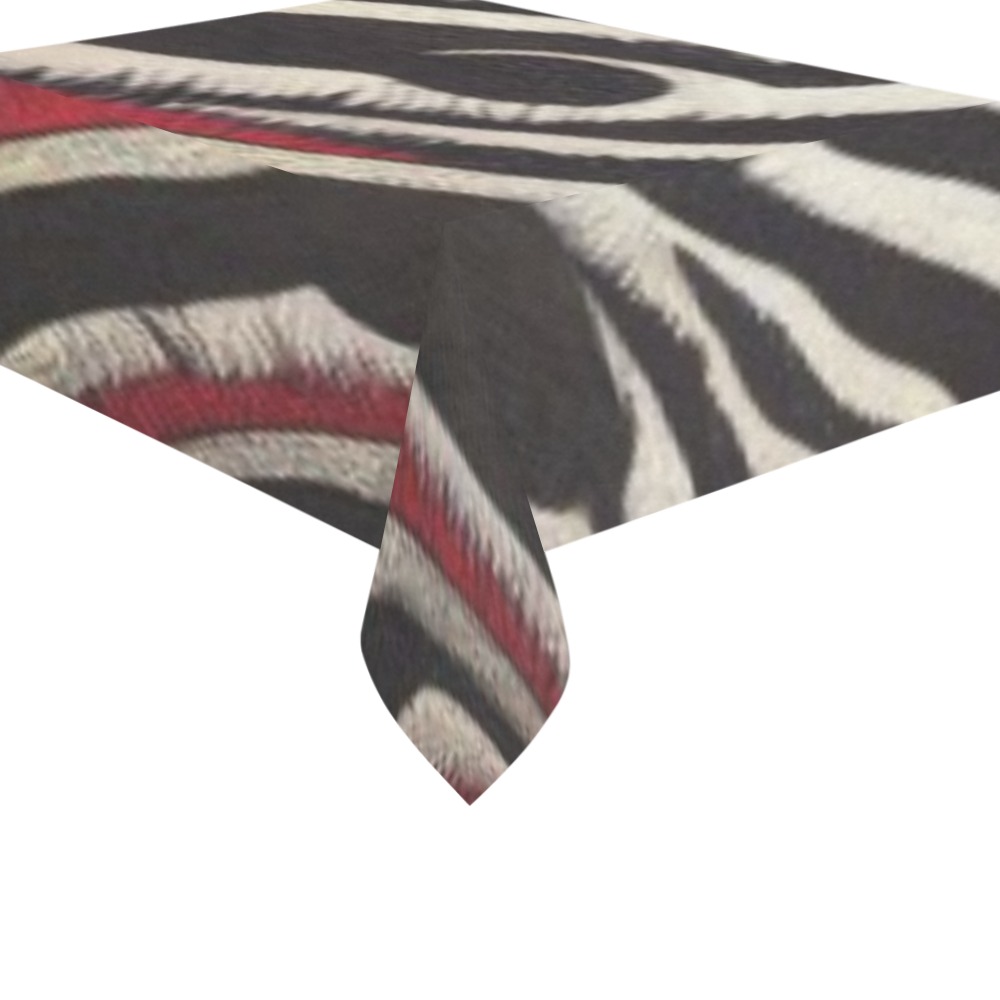 zebra print 2 Cotton Linen Tablecloth 60"x 84"