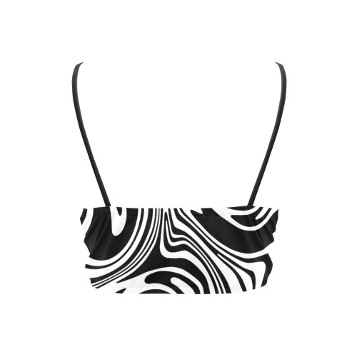 Black and White Marble Crop Bikini Top (Model S40)