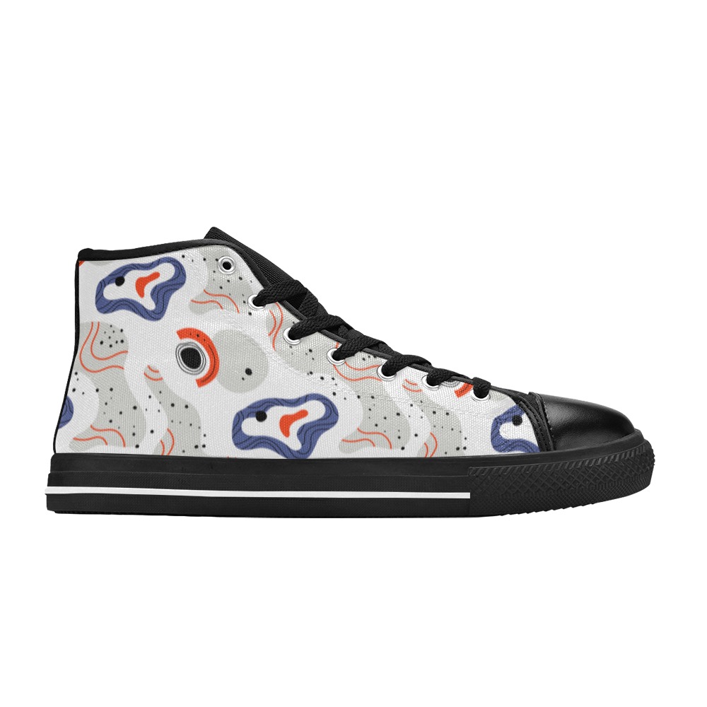 Elegant Abstract Mid Century Pattern Men’s Classic High Top Canvas Shoes (Model 017)