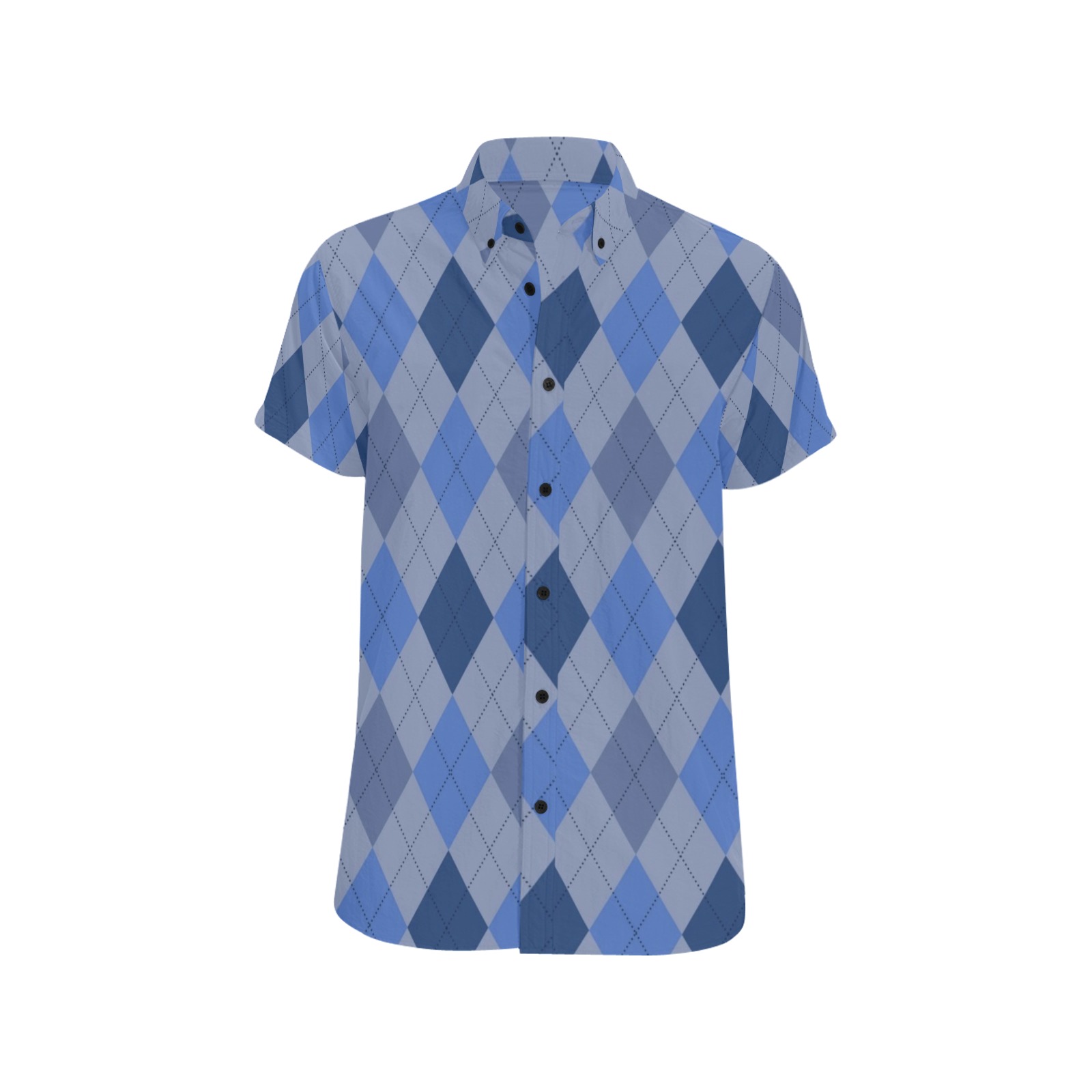 Gray and Blue Abstract Men's All Over Print Short Sleeve Shirt (Model T53)