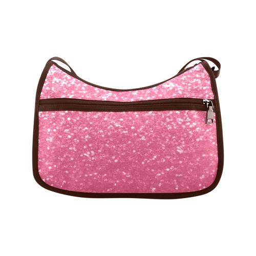 Magenta light pink red faux sparkles glitter Crossbody Bags (Model 1616)