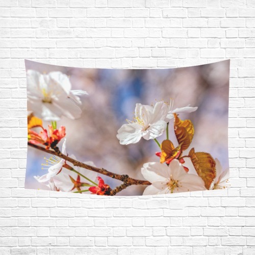 Cool white Japanese sakura flowers enjoy sunshine