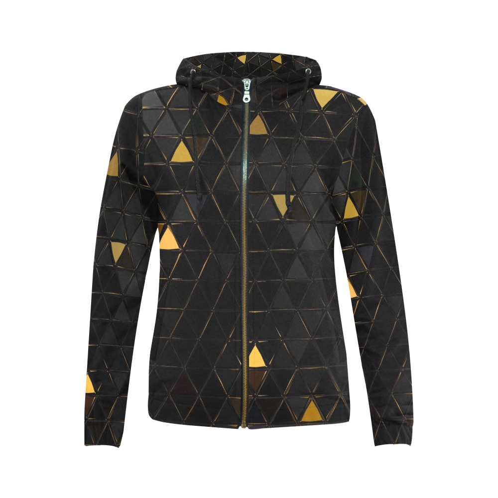 mosaic triangle 7 All Over Print Full Zip Hoodie for Women (Model H14)