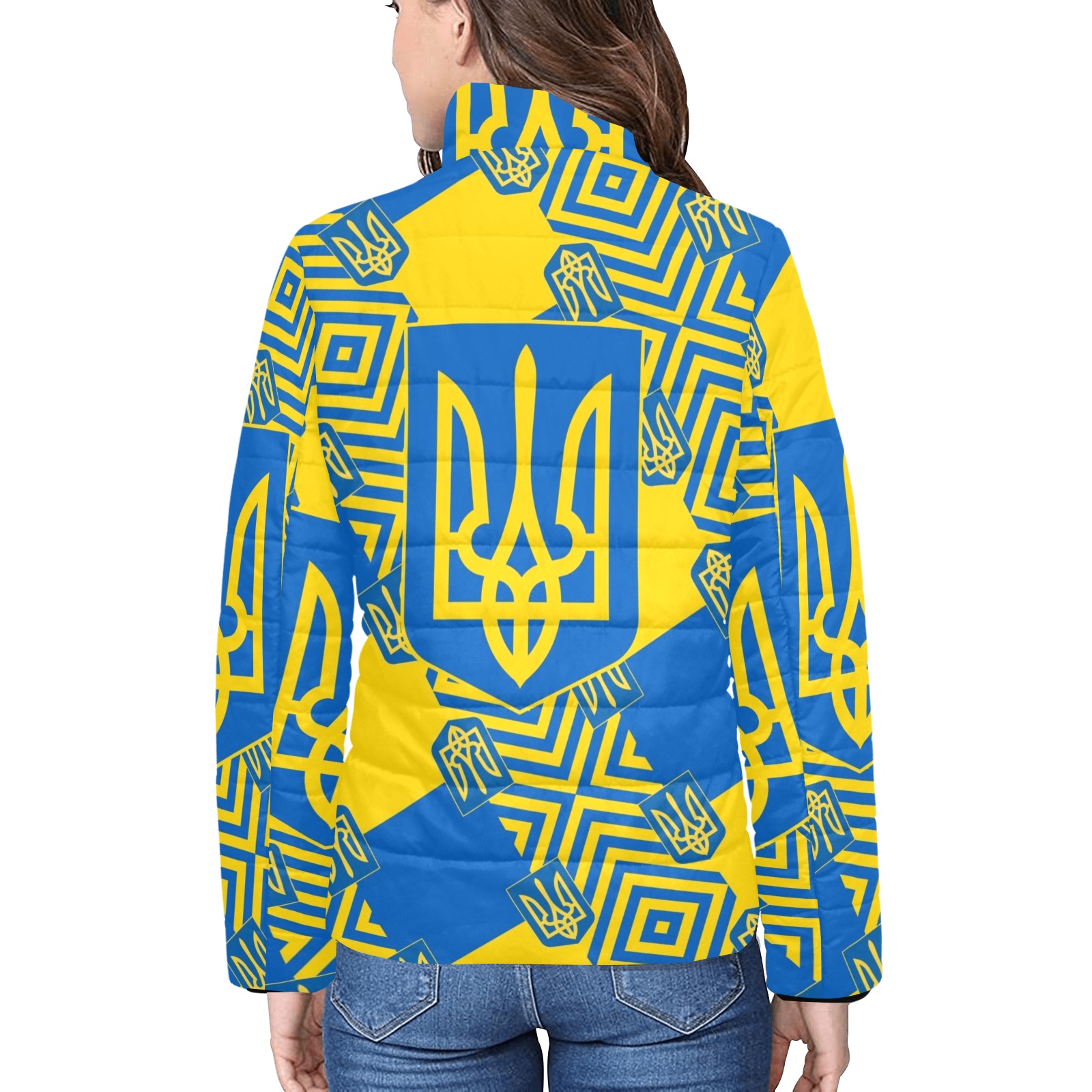 UKRAINE 2 Women's Stand Collar Padded Jacket (Model H41)