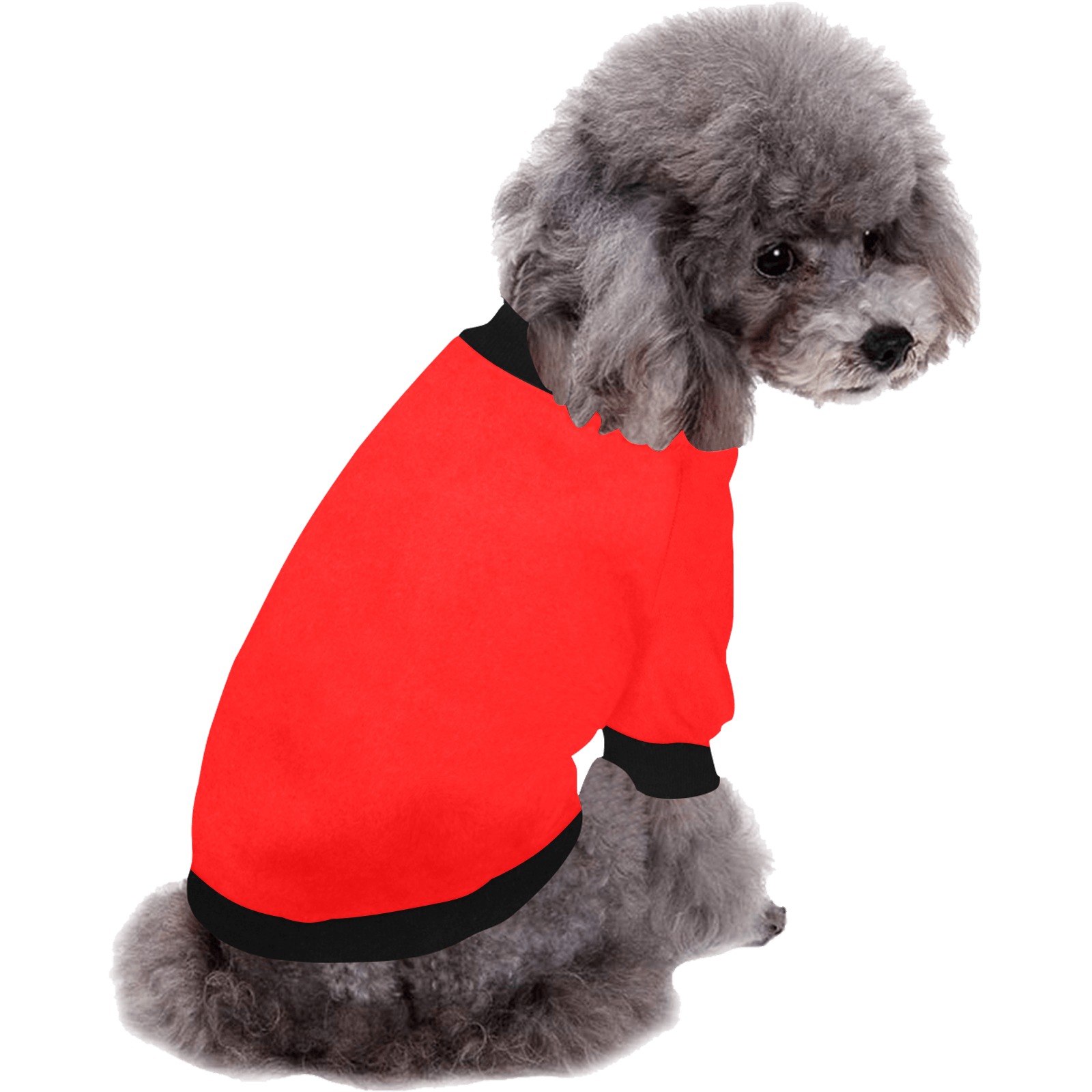 Merry Christmas Red Solid Color Pet Dog Round Neck Shirt