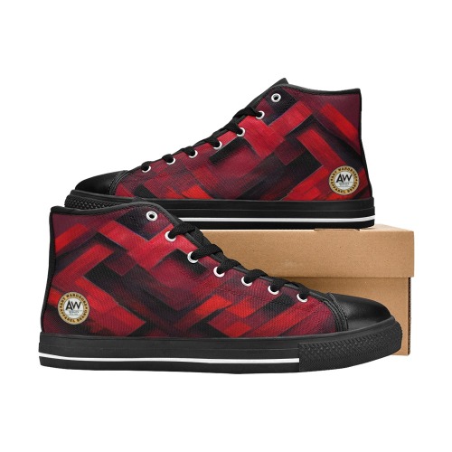 red diamond Men’s Classic High Top Canvas Shoes (Model 017)