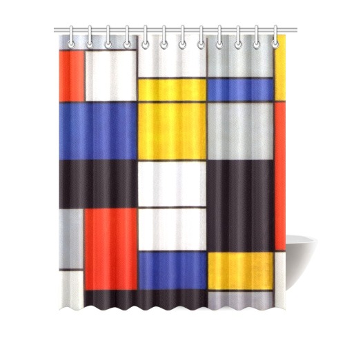 Composition A by Piet Mondrian Shower Curtain 69"x84"