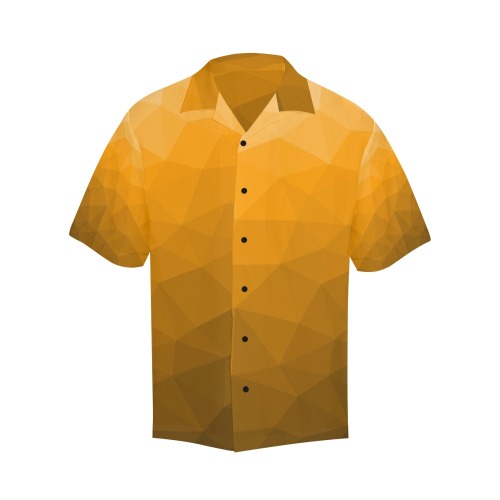 Orange gradient geometric mesh pattern Hawaiian Shirt (Model T58)