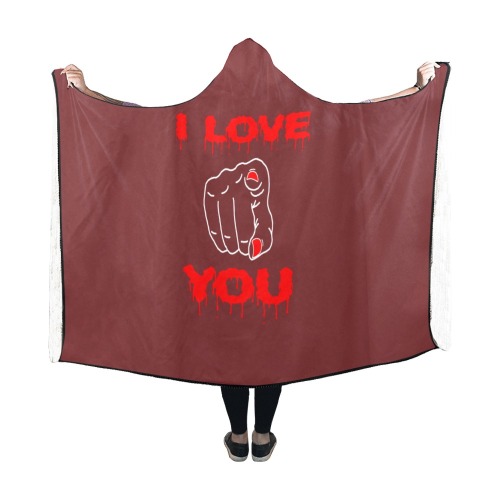 I love you Hooded Blanket 60''x50''