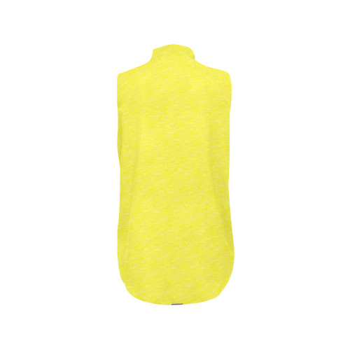 Cloudy Yellow Women's Bow Tie V-Neck Sleeveless Shirt (Model T69)
