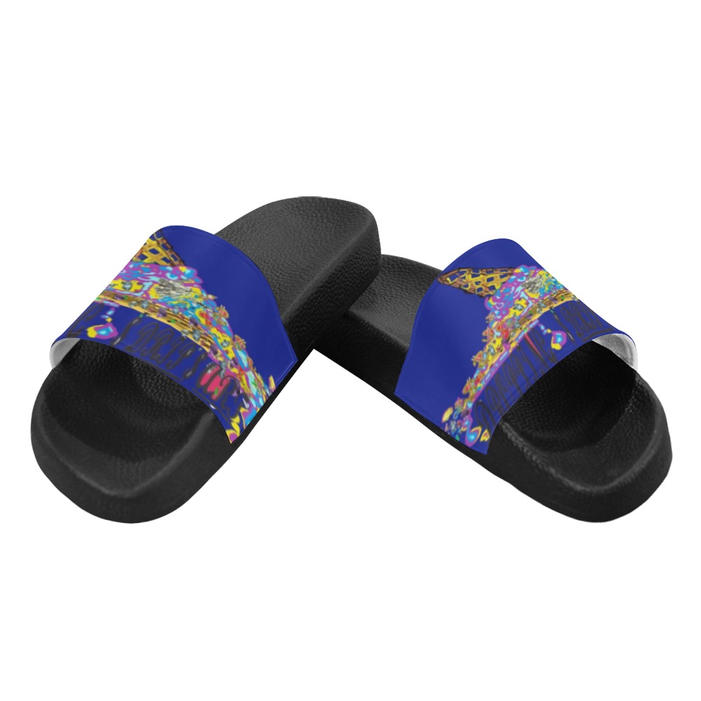 D.D.A.LOGO.BLU. Men's Slide Sandals (Model 057)