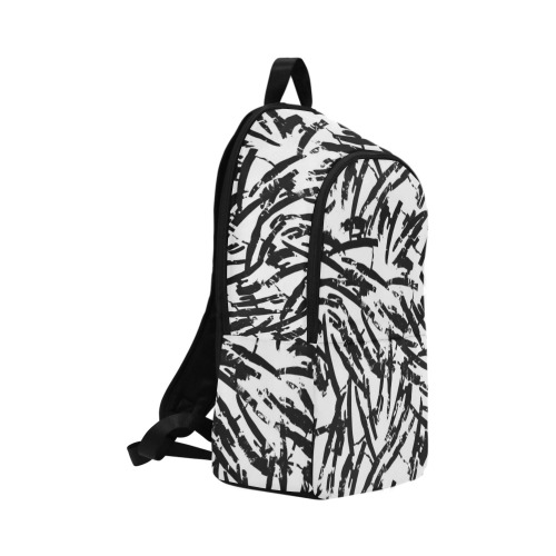 Brush Stroke Black and White Fabric Backpack for Adult (Model 1659)