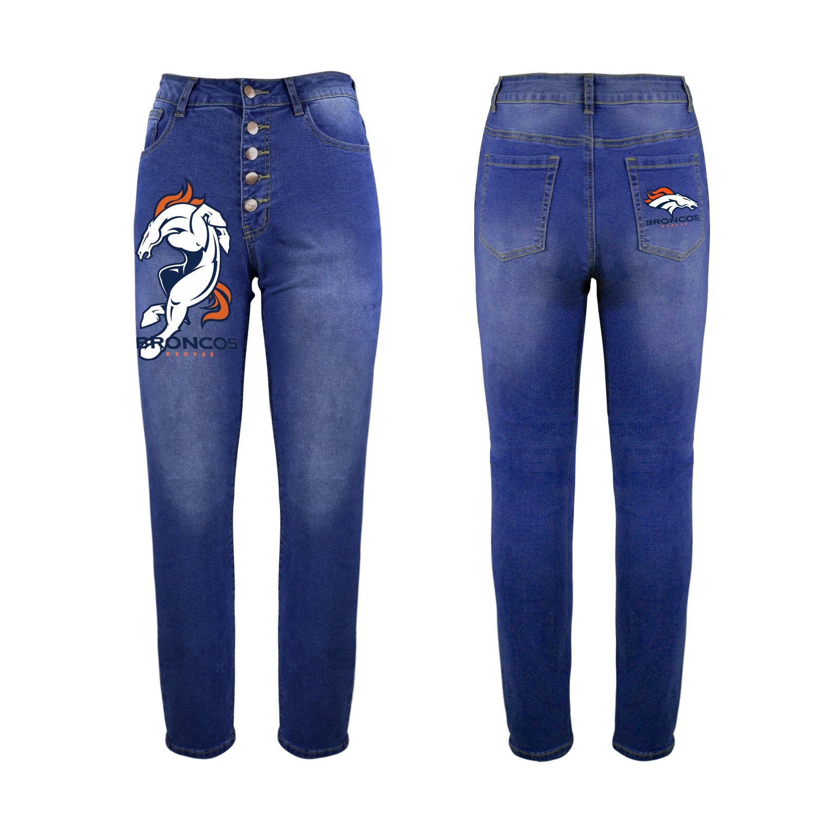 Broncos Full Women's Jeans (Front&Back Printing)