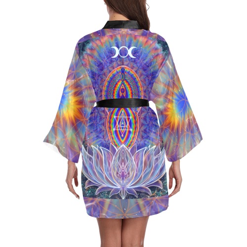 Sacred Rainbow goddesses of unity Long Sleeve Kimono Robe