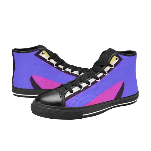 graffiti High Top Canvas Shoes for Kid (Model 017)