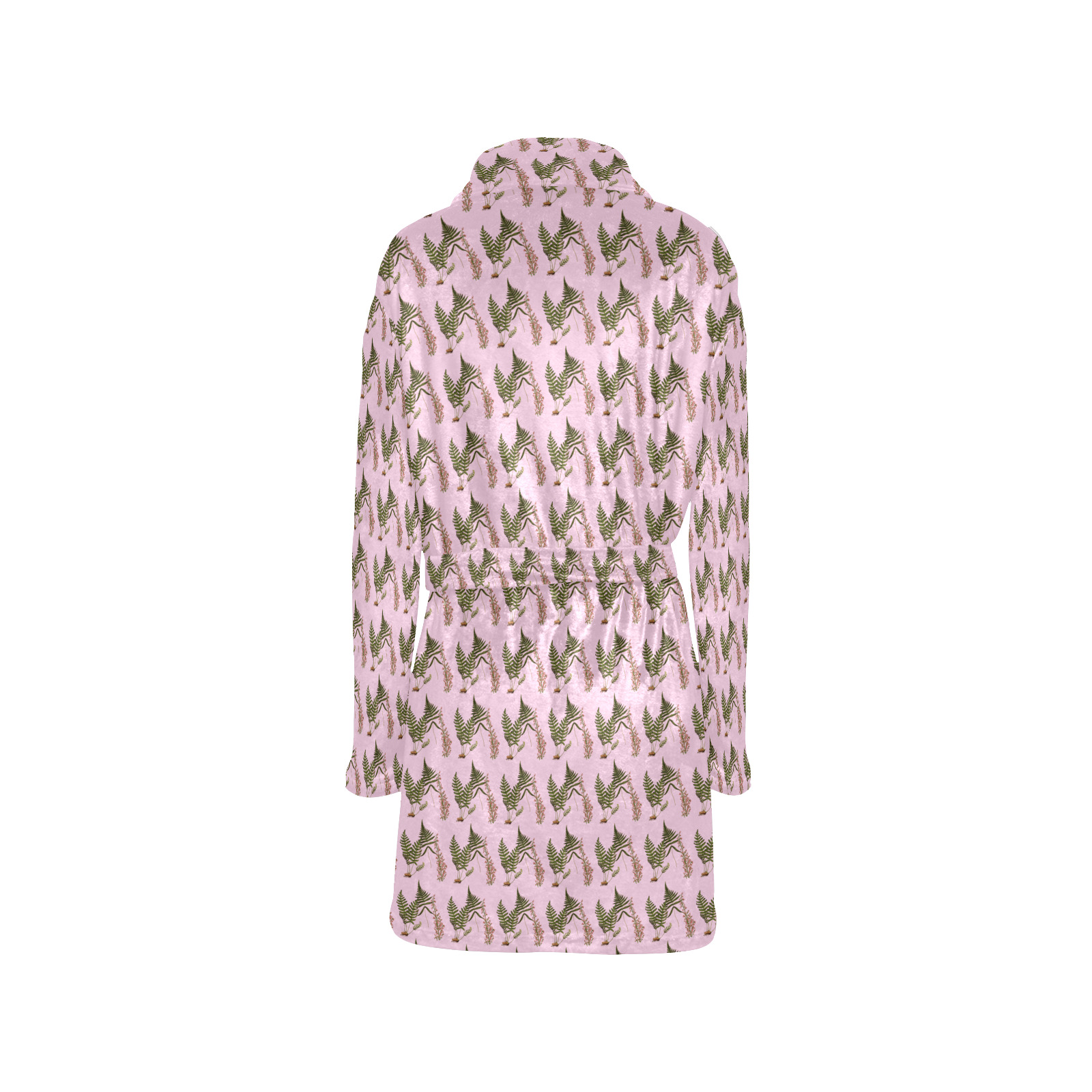 fern pattern 2 pink Women's All Over Print Night Robe