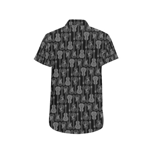 Guitars Black Men's All Over Print Short Sleeve Shirt (Model T53)