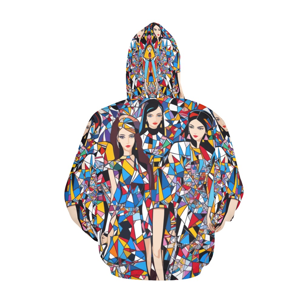Beautiful fashion girls geometric abstract art. All Over Print Hoodie for Women (USA Size) (Model H13)
