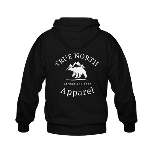 True North Apparel Full Zip Hooded Sweatshirt/Hoodie (Black) Gildan Full Zip Hooded Sweatshirt (Model H02)