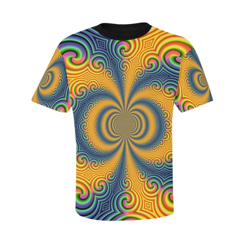 Psychedelic Men's All Over Print T-Shirt with Chest Pocket (Model T56)