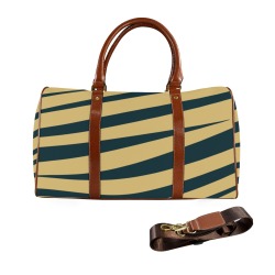 Zebra navy beige Large Capacity Travel Bag-Small (Brown Long Patch) (1736)