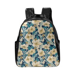 Painted Flowers Multi-Pockets Backpack (Model 1636)