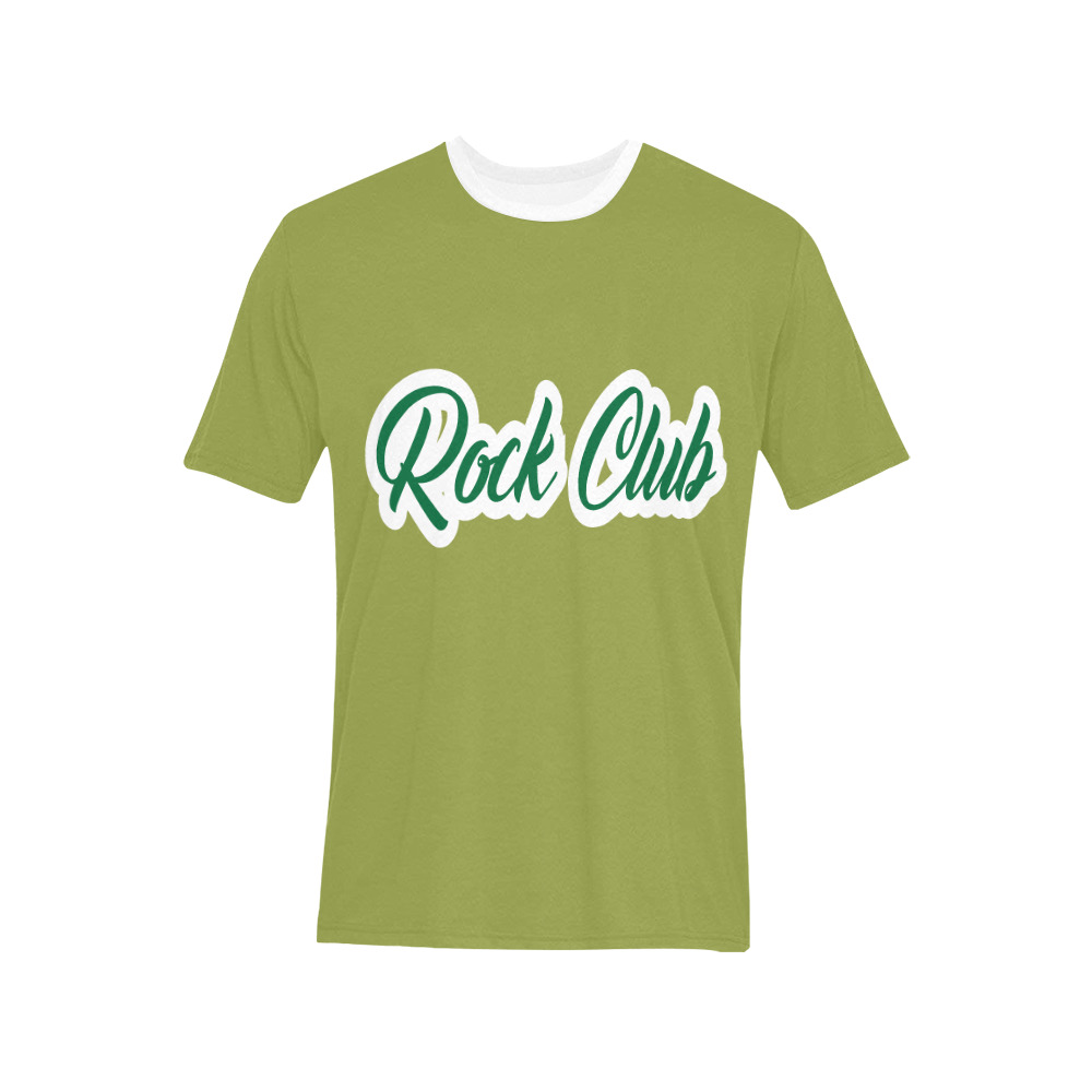 GREEN Men's All Over Print T-Shirt (Solid Color Neck) (Model T63)