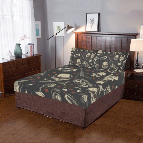 Grunge Seamless Pattern 3-Piece Bedding Set